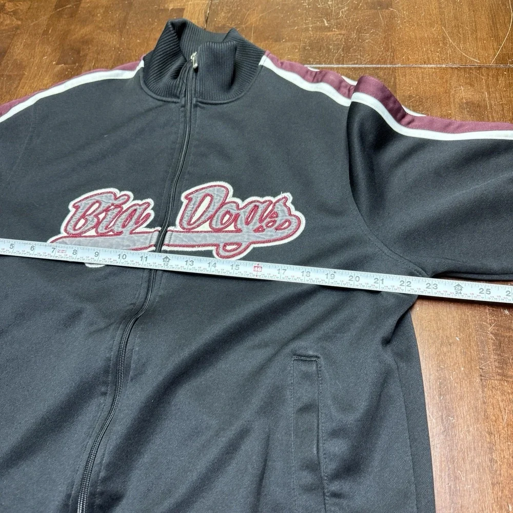Big Dogs Jacket‎ Mens Medium Track Jacket Varsity Y2K Bomber Fleece Lined Black
